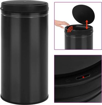vidaXL Vidaxl - Cubo De Basura Con Sensor Autom&aacute;tico 70l Acero Al Carbono Negro