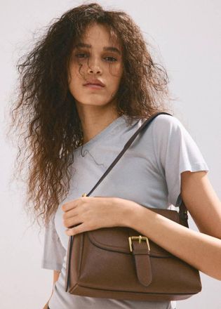 Mango Borsa da spalla fibbie marrone medio - Donna - Taglia unica - MANGO