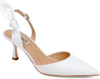 Badgley Mischka Yuan dOrsay Pump in White Crepe at Nordstrom, Size 8.5