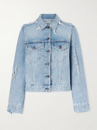 Acne Studios Giacca In Denim Biologico Effetto Consumato - Blu