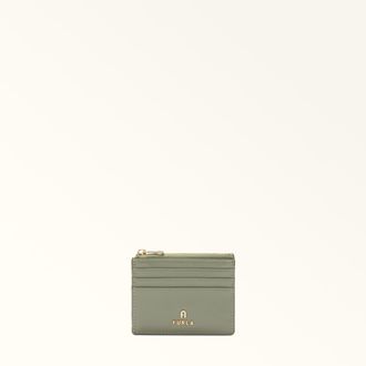 Furla Camelia Card Case S Agave B Green Textured Leather Woman