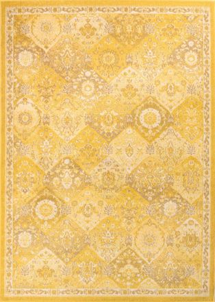 Nazar Rugs Alfombra de sal&oacute;n vintage - pelo corto y suave amarillo 160x230