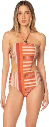 Kibys Sunset Bazaar Stripes Print Rocky Trikini One Piece in Sunset Stripes at Nordstrom, Size Medium