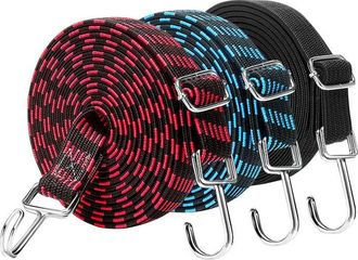 OEM Piezas Tensoras El&aacute;sticas Planas Con Ganchos Met&aacute;licos, Correas Resistentes Y Robustas De 2 M, Cord&oacute;n El&aacute;stico Ajustable Para Asegurar Y Transportar M