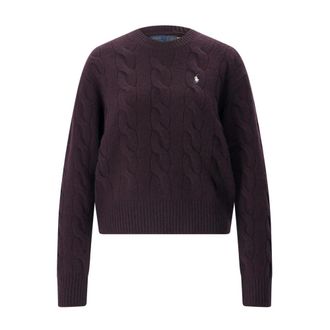 Polo Ralph Lauren Round-neck Truien - Dames - Ronde hals truien - Paars - M - Wol - Truien & Vesten