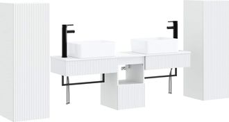 vidaXL Juego De Muebles De Ba&ntilde;o 5 Uds. Blanco 33 X 34,5 X 100 Cm Vidaxl