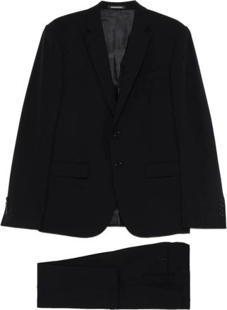 Emporio Armani Wollen single-breasted pak - Heren - Business pakken - Blauw - 4XL - Wol - Kostuums