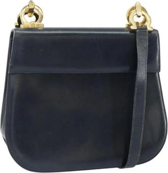 Ferragamo Pre-owned Leren Schoudertas - Dames - Vintage Schoudertas - Blauw - ONE Size - Leer - Vintage