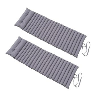 Red Deco Red Deco - Juego De 2 Colchones Para Tumbona 180cm Gris Antracita - 2x Sormiou Gris Anthracite