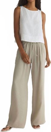 Bella Dahl Wide Leg Pleated Pant In Foggy Coast