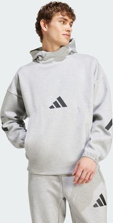 adidas Mens Z.N.E. Hoodie - Light Grey - Size Medium