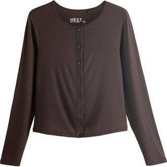 Next Rib Button-Up Cardigan in Brown at Nordstrom, Size X-Large