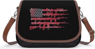 Generic Rifle U.S. Flag Fashion Womens Crossbody Bags Novelty Handbag Shoulder Bag Purse