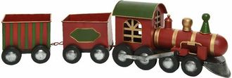 Kaemingk Trenino in ferro decorazione per villaggio di Natale rosso da 58 cm