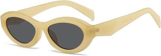 Generic Mens Outdoor Small Frame Sunglasses Commuter Womens Vacation Sun Glasses(Beige)
