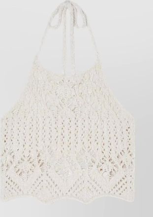 Alanui crochet halterneck cotton top open back