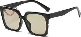 Generic Square Large Frame Ladies Polarized Sunglasses, Large Frame Outdoor Holiday Glasses (Color : C, Size : Medium)