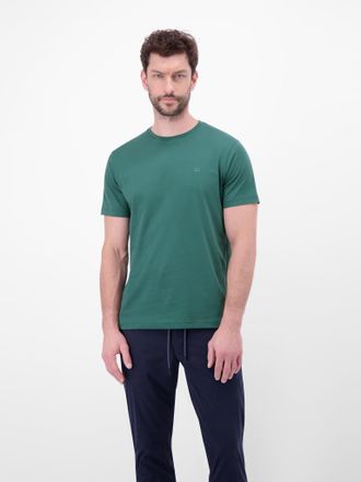 Lerros T-Shirt LERROS, Herren, Gr. XXL, soft teal, Single Jersey, Obermaterial: 100% Baumwolle, bestickt, unifarben, normal h&uuml;ftbedeckend, Rundhals, Shirts T