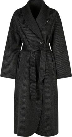 Emporio Armani Cappotto con cintura e collo a scialle - - Coats - Donna - Grigio - L