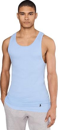 Polo Ralph Lauren Classic Fit Tank Top Undershirts Mens T Shirt White/Raft Green/Office Blue : 2XL, Cotton