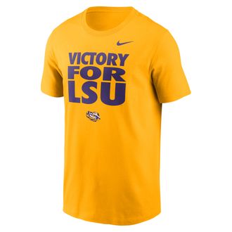 Nike LSU Sideline Slogan Nike Mens Dri-FIT College Long-Sleeve T-Shirt in Yellow | 02ET76ILSN-H2B