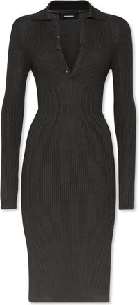 Dsquared2 Abito midi a coste - Grigio