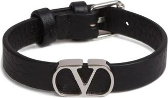 Valentino Garavani Black Vlogo Signature Bracelet