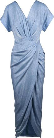 Rhea Costa Lange Wikkeljurk - Dames - Wikkelkleedje - Blauw - S - Kleedjes