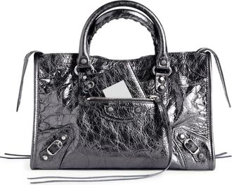Balenciaga Small Le City Metallic Leather Tote Bag