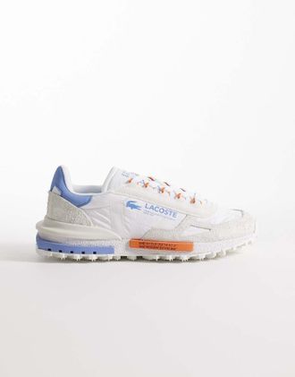 Lacoste Elite Active - Sneakers bianche e blu con logo-Multicolore