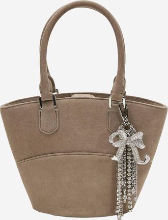 Self Portrait Suede Leather Bag With Pendants