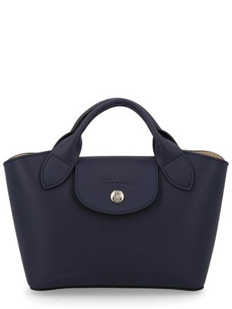 Longchamp Womens Shopping Bag &Eacute;pure Blue Calf Leather Handbags Hand