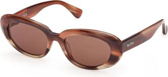 Max Mara MM0196 68E Womens Sunglasses Brown Size 53