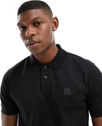 Boss Orange by Hugo Boss Passenger - Polo slim fit nera-Nero