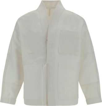 Mordecai shawl-lapel wrap jacket - men - Cotton/Elastane - S - Neutrals