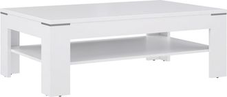 Home Heavenly Mesa centro 120x75 cm con revistero, color blanco