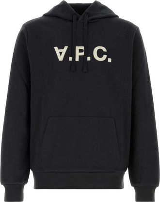 A.P.C. Black Regular Logo Hoodie