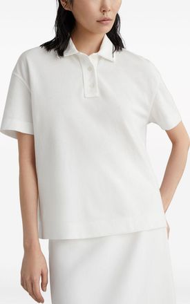 Brunello Cucinelli Brunello Cucinelli Womens Piquet Polo Shirt With Monili - White Cotton - Size Medium