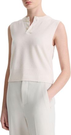 Vince Wool & Cashmere-Blend Henley Crew Neck Shell