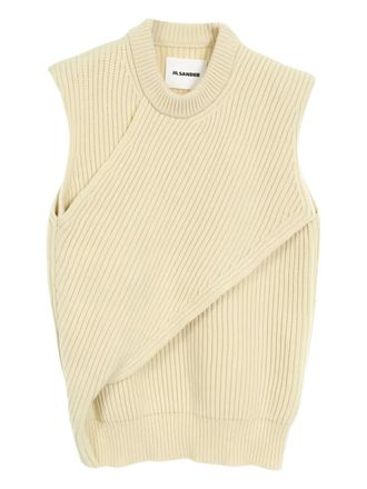 Jil Sander 2010s knitted vest - women - Wool - 44 - Neutrals