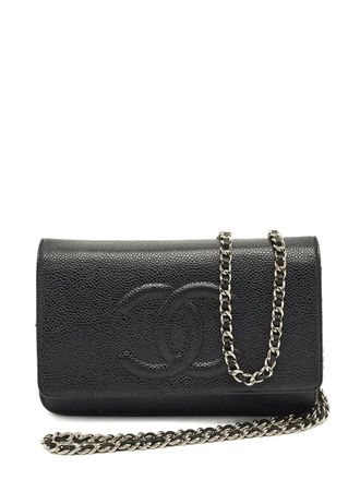 Chanel 2012 leren crossbodytas met kaviaar - Zwart