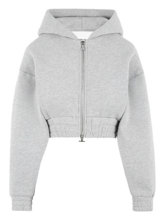 Mani&egrave;re De Voir Josiane zip-up cropped hoodie - Grey