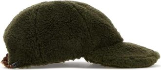 Miu Miu Womens Pile Knit Baseball Cap Green