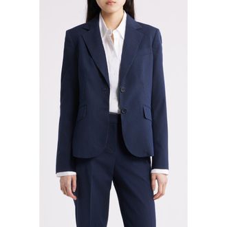 Anne Klein Stripe Seersucker Blazer in Mountain at Nordstrom, Size 16