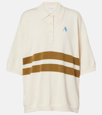 The Attico Striped oversized cotton polo shirt