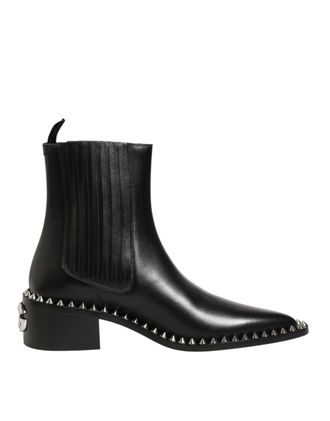 Dolce & Gabbana Black Studded Chelsea Short Ankle Boots Mens Shoes