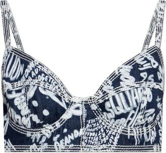 Dsquared2 Kort Denim Top - Dames - Tops zonder mouwen - Blauw - XS - Denim - Tops