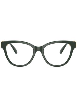 Swarovski crystal-embellished cat-eye frame glasses - women - Crystal/Acetate - 52 - Green