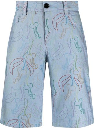Viktor & Rolf Viktor & Rolf 5-Pocket Printed Cotton Shorts - men - Cotton - S - Blue