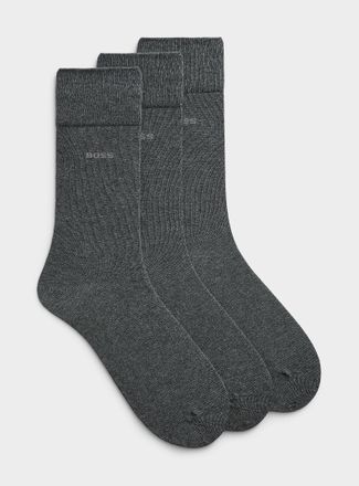 BOSS Mens Black dress socks 3-pack